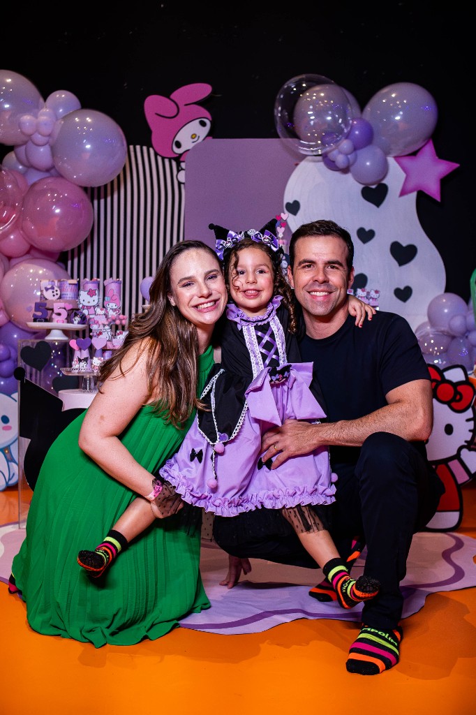 Olívia Tenório com o marido e a filha